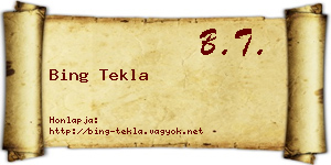 Bing Tekla névjegykártya